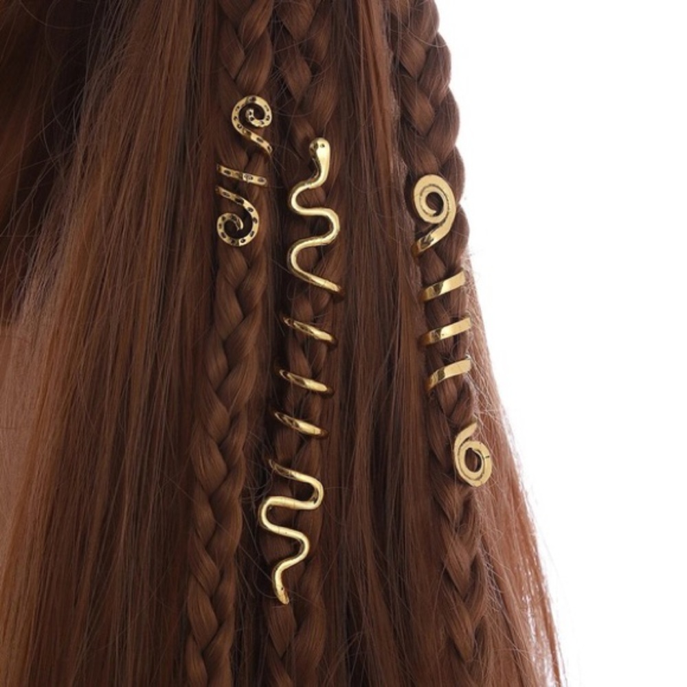 Gold metal cute spiral designed hair pieces